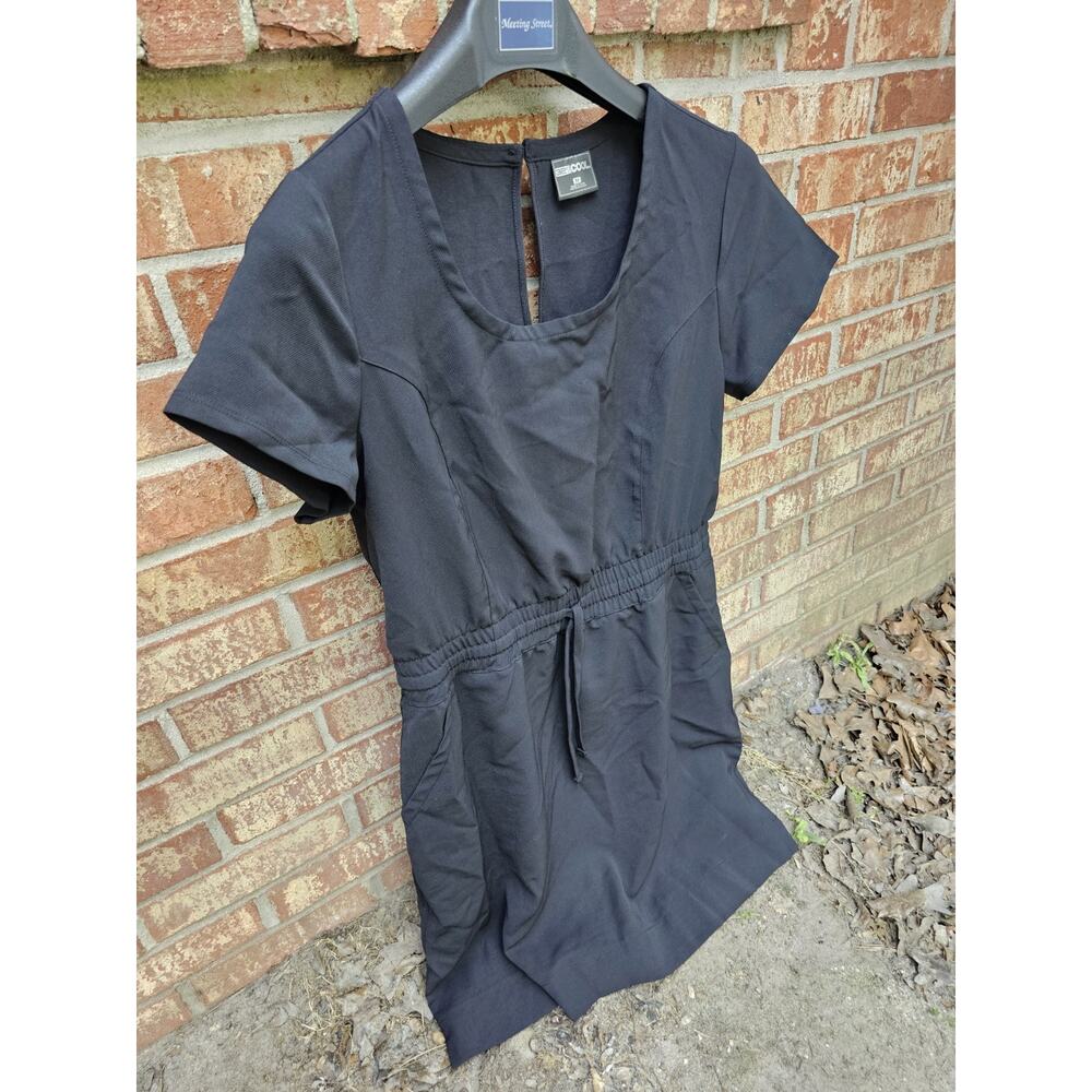 32 Degrees Cool Soft Twill Drawstring Dress Keyhole Back Pockets Casual Medium M